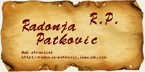 Radonja Patković vizit kartica